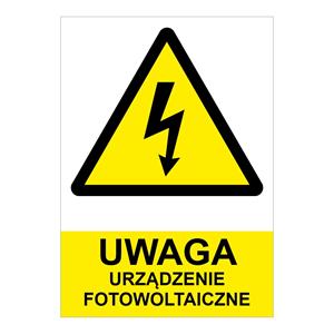 POZOR fotovoltaické zařízení - bezpečnostní tabulka, plast 2 mm (A4) 210 x 297 mm