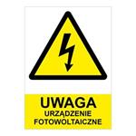 POZOR fotovoltaické zařízení - bezpečnostní tabulka, plast 2 mm (A5) 148 x 210 mm