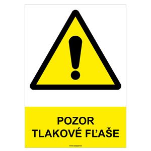 Pozor, tlakové fľaše - bezpečnostná tabuľka, plast 0,5 mm - A4