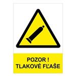 Pozor! Tlakové fľaše, plast 2mm 148x210mm