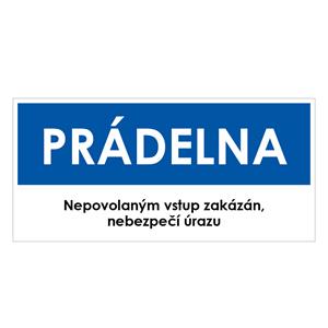 PRÁDELNA, modrá, plast 1 mm 190x90 mm