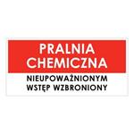 PRALNIA CHEMICZNA, naklejka 190x90 mm