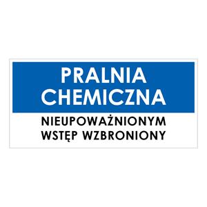 PRALNIA CHEMICZNA, niebieski - płyta PVC 1 mm 190x90 mm