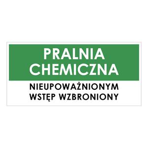 PRALNIA CHEMICZNA, zielony - płyta PVC 1 mm 190x90 mm