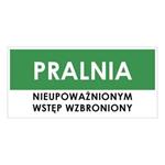 PRALNIA, zielony - płyta PVC 2 mm 190x90 mm