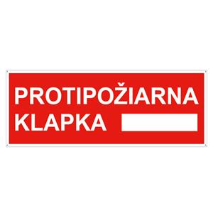 Protipožiarna klapka - bezpečnostná tabuľka s dierkami, plast 2 mm 210x80 mm