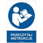 PRZECZYTAJ INSTRUKCJĘ - znak BHP, płyta PVC A4, 0,5 mm