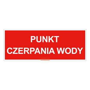 Punk czerpania wody - znak, naklejka 210x80 mm