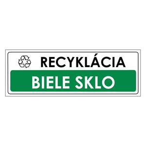 Recyklácia-Biele sklo,plast 2mm,290x100mm