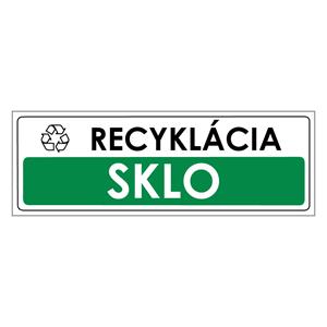 Recyklácia-Sklo, samolepka 290x100mm