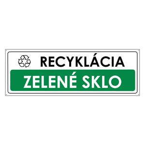 Recyklácia-Zelené sklo, plast 2mm s dierkami-290x100mm