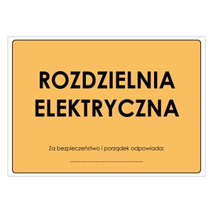 ROZDZIELNIA ELEKTRYCZNA, płyta PVC 1 mm, 297x210 mm