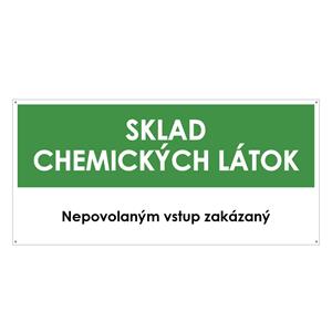 Sklad chemických látok, zelená, plast 2mm s dierkami-190x90mm