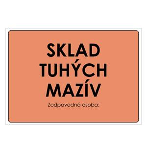 Sklad tuhých mazív, samolepka 297x210mm