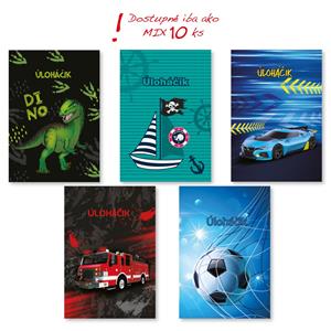 Školní deníček - úkolníček A6 chlapci - mix 10 ks v balení