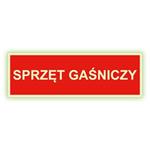 Sprzęt gaśniczy - fotoluminescencyjny znak, naklejka 300x75 mm