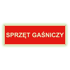 Sprzęt gaśniczy - fotoluminescencyjny znak z dziurkami, płyta PVC 2 mm 300x75 mm