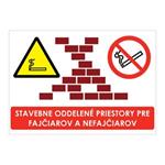 Stavebne oddelené priestory pre fajčiarov a nefajčiarov,plast 1mm,210x148mm