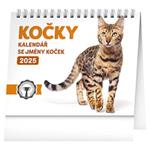 Stolní kalendář 2025 Kočky – se jmény koček