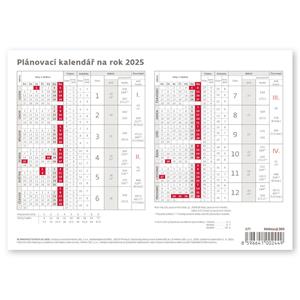 Stolní kalendář 2025 - Plánovací karta