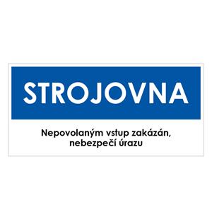 STROJOVNA, modrá, plast 2 mm 190x90 mm