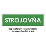 Strojovňa, zelená, plast 1mm,190x90mm