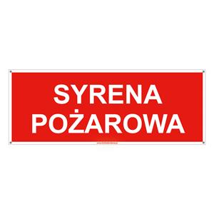 Syrena pożarowa - znak z dziurkami, płyta PVC 2 mm 210x80 mm