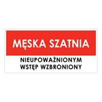 SZATNIA MĘSKA, płyta PVC 2 mm, 190x90 mm