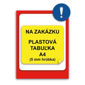 Tabuľka na zakázku - plast A4, 5 mm