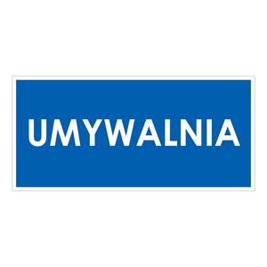 UMYWALNIA, niebieski - naklejka 190x90 mm