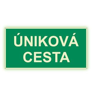 Úniková cesta - fotoluminiscenčná tabuľka, plast 2 mm s dierkami 400x200 mm