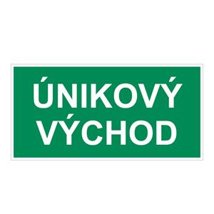 Únikový východ - bezpečnostná tabuľka, plast 2 mm 300x150 mm