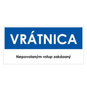 Vrátnica, modrá, plast 1mm,190x90mm