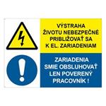 Výstraha-Zariadenia smie obsluhovať, kombinácia, plast 2mm s dierkami-297x210mm