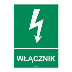 WŁĄCZNIK, płyta PVC 2 mm, 210x297 mm