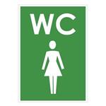 WC ŽENY, zelená, plast 1 mm 105x148 mm