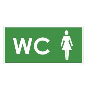 WC ŽENY, zelená, plast s dírami 2 mm 190x90 mm