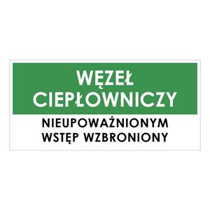 WĘZEŁ CIEPŁOWNICZY, zielony - płyta PVC 2 mm 190x90 mm