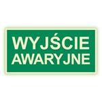 Wyjście awaryjne - fotoluminescencyjny znak, płyta PVC 1 mm 300x150 mm