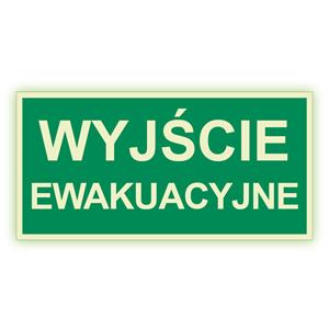 Wyjście ewakuacyjne - fotoluminescencyjny znak, płyta PVC 2 mm 300x150 mm