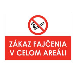 Zákaz fajčenia v celom areáli, samolepka 297x210mm