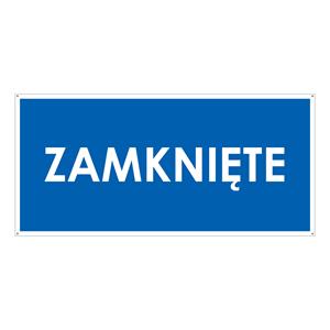 ZAMKNIĘTE, niebieski - płyta PVC 2 mm z dziurkami 190x90 mm