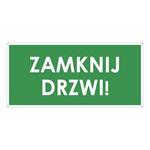 ZAMKNIJ DRZWI!, zielony - płyta PVC 2 mm z dziurkami 190x90 mm