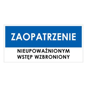 ZAOPATRZENIE, niebieski - płyta PVC 1 mm 190x90 mm